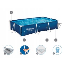 Bestway rėmo baseinas 300x201x66cm 12in1 56411