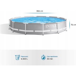 Sodo baseinas, karkasas, 366x76cm, intex pompa