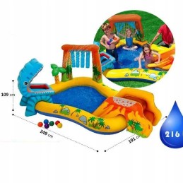 Dinozaurų žaidimų aikštelė su čiuožykla 249 x 191 x 10