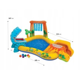Dinozaurų žaidimų aikštelė su čiuožykla 249 x 191 x 10