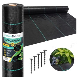 Agrotextile 70g/m2 mulching anti-weed in a roll 1.1x100m + anchors