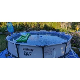 Plieninis pro max rėmo baseino 366x76 apvalus 12 pėdų bestway 3in1 filtro siurblys