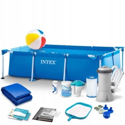 Plieninis sodo baseinas 260 x 160 x 65 cm 2in1 rinkinys intex 28271