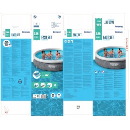Bestway 57445 greitas išsiplėtimo baseinas su filtro siurbliu pilka 3 66m x 76
