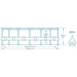 12in1 komplekt pump-keemia võrkraamiga bassein 396x84 cm bestway 5612e