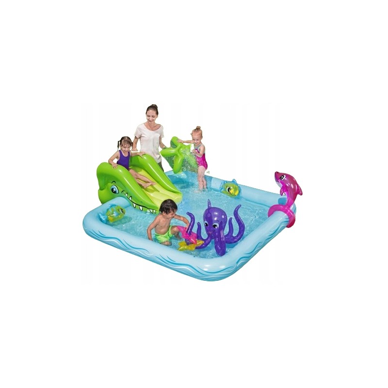 Vaikų baseinas su čiuožykla vaikams, didelė 239x206cm vandens žaidimų aikštelė