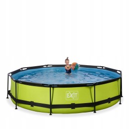 Išeinantis baseinas su 12v siurbliu, 360x76 cm kalkės