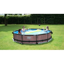 Išeinantis baseinas su 12v siurbliu, 360x76 cm kalkės