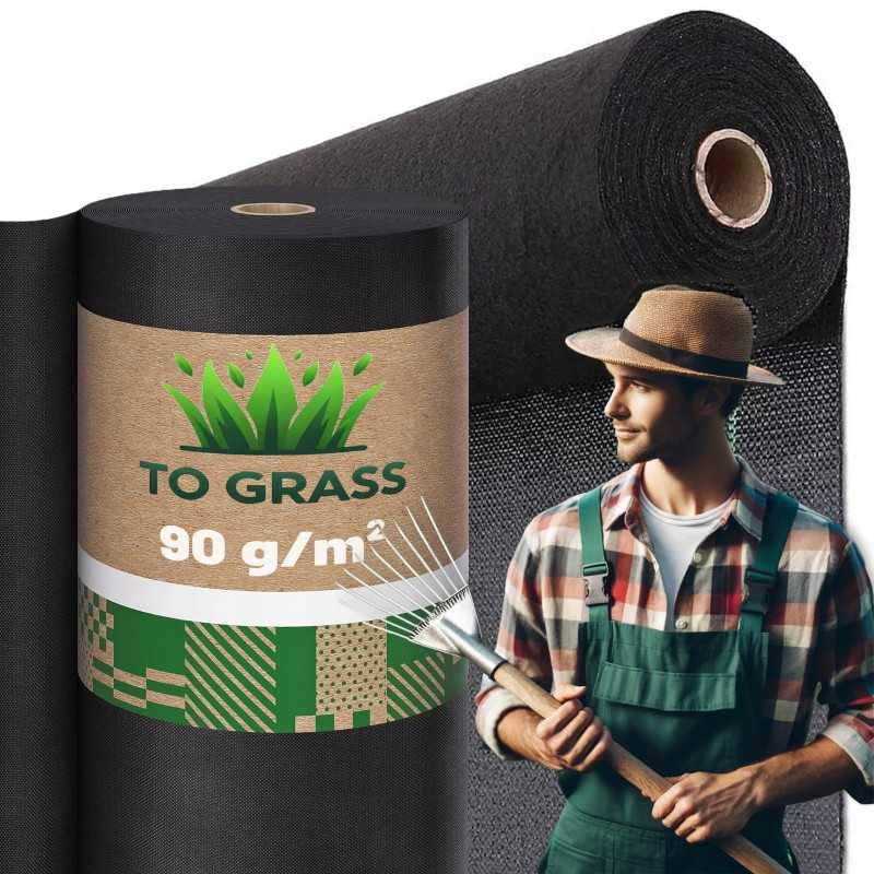 Agrotekstilė 90 g/m² 1,6x100m, juoda UV agrotekstilė, kilimėlis nuo piktžolių, nuo piktžolių