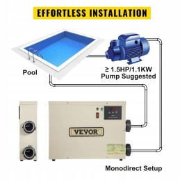 Vevor termostatas baseino šildymui 5 5 kw