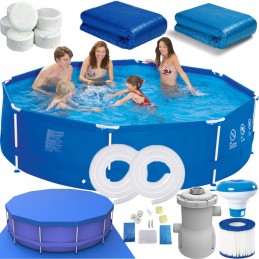 Naujas plieninis sodo baseinas 305x76 19in1 siurblys