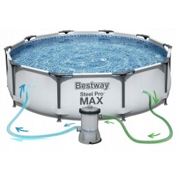 Bestway apvalaus rėmo baseinas 366 x 76 cm su kopėčiomis