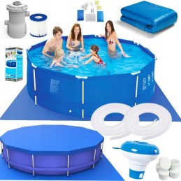 Sodo baseinas su rėmu 305x76 19in1 dengiantis siurblys