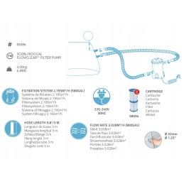 Bestway baseino filtro siurblio talpa 3m3 h 58386