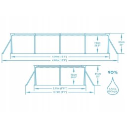 Plieninis sodo baseinas 400x211x81 bestway 56424 rinkinys 12in1 modelis 2024