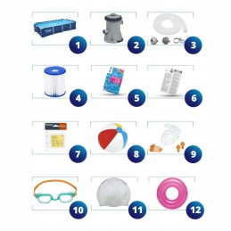 Plieninis sodo baseinas 400x211x81 bestway 56424 rinkinys 12in1 modelis 2024