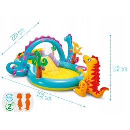 Pripučiamų dinozaurų žaidimų aikštelės priedai intex 57135