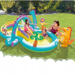 Pripučiamų dinozaurų žaidimų aikštelės priedai intex 57135