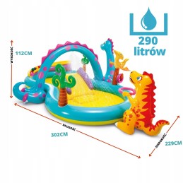 Pripučiamų dinozaurų žaidimų aikštelės priedai intex 57135