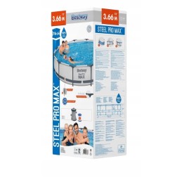 Mega komplektas didelio rėmo baseino 366x76 Bestway, patvarus siurblys ir filtrai