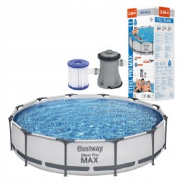 Mega komplektas didelio rėmo baseino 366x76 Bestway, patvarus siurblys ir filtrai