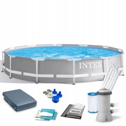 Plieninis sodo baseinas 366 x 76 cm rinkinys 4in1 intex 26712