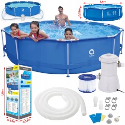 Avenli apvalaus rėmo baseinas, filtro siurblys