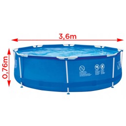 Avenli apvalaus rėmo baseinas, filtro siurblys