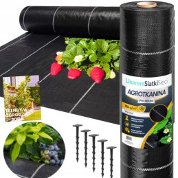 Agrotekstas stiprus 1 1x50m juoda 135 g m2 uv 3 kietas storas 50 smeigtukai