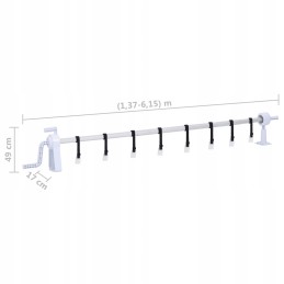 Teleskopinis volas baseino dengimui, 6 15 m, baltas ir juodas