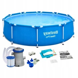 Sodo karkasinis baseinas 366x76cm su filtro siurbliu 7in1 abiko vasara