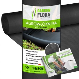 Juoda agrotekstilė piktžolėms 0,8x300m agrotekstilė nuo piktžolių 50g