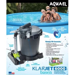 Aquael klarjet 6000 6000l h 29w smėlio filtras baseinams 30000l