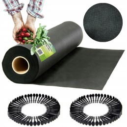 Plonos sodo agrotekstilė 0,8 m x 100 m + 100 smeigtukų