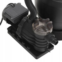 Vidaxl smėlio baseino filtras su pirminiu filtru juodas 93396