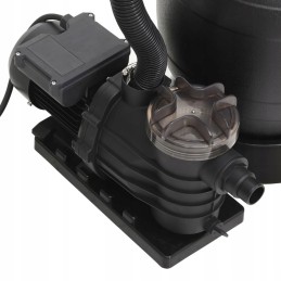 Vidaxl smėlio baseino filtras su pirminiu filtru juodas 93396