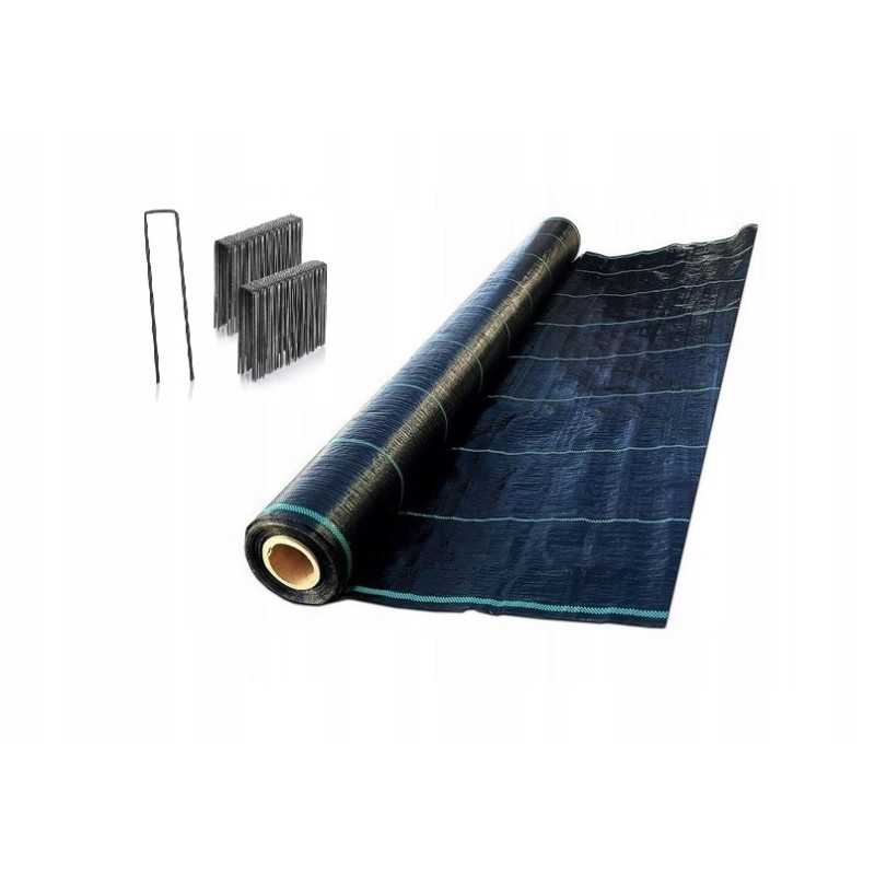 Agrotekstilė 1,6x100m 90g juoda UV nuo piktžolių agrotekstilė + kaiščiai 50vnt