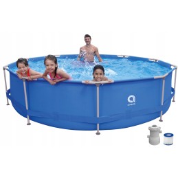 14in1 didelis sodo baseinas ant apvalaus karkaso, 305cm, xxl komplektas sklypui