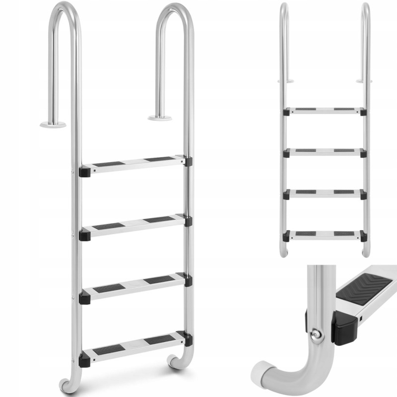 Nerūdijančio plieno baseino kopėčios, 4 pakopos, 1570 mm