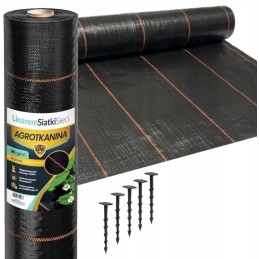 ⭐⭐Agrotekstilė 90g 1,6x50m juoda UV agrotekstilė 3% nuo piktžolių + kaiščiai⭐⭐