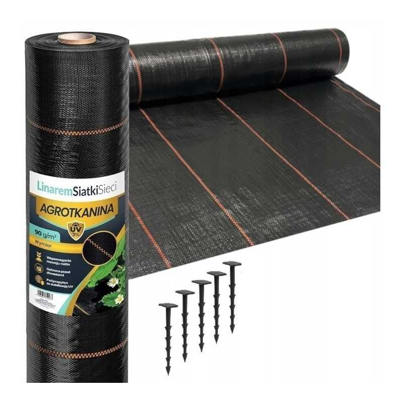 ⭐⭐Agrotekstilė 90g 1,6x50m juoda UV agrotekstilė 3% nuo piktžolių + kaiščiai⭐⭐