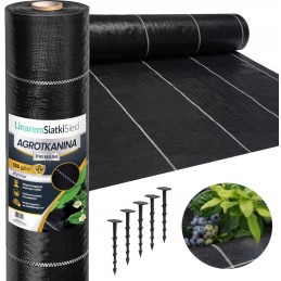 ⭐⭐Agrotekstilė 90g 1,6x50m juoda UV agrotekstilė 3% nuo piktžolių + kaiščiai⭐⭐