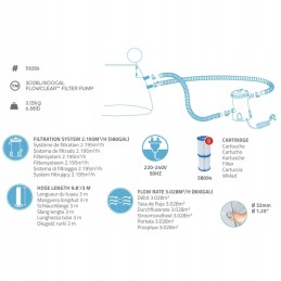 Bestway baseino filtro siurblio talpa 3m3 h 58386