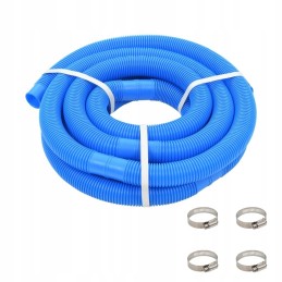 Pool hose with clamps blue 3
