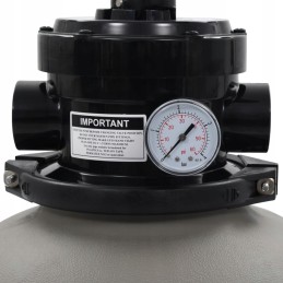 Vidaxl smėlio baseino filtras su 4 krypčių vožtuvu, pilkas 350 mm