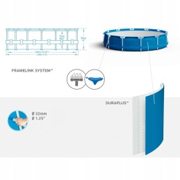 Bestway karkasa baseins 396x84cm 8in1 5612e