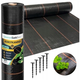Agrotekstilė nuo piktžolių mulčiavimo 90g/m2 rulone 1,6x100m + inkarai