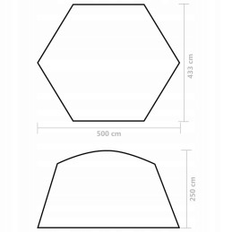 Vidaxl baseino palapinės audinys 500x433x250 pilka