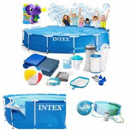 Sodo baseino baseinas 366 x 76 cm 16in1 intex 28212 burbulų mašina