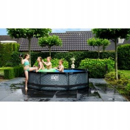 Išeinantis baseinas su 12v siurbliu, 360x76 cm kalkės